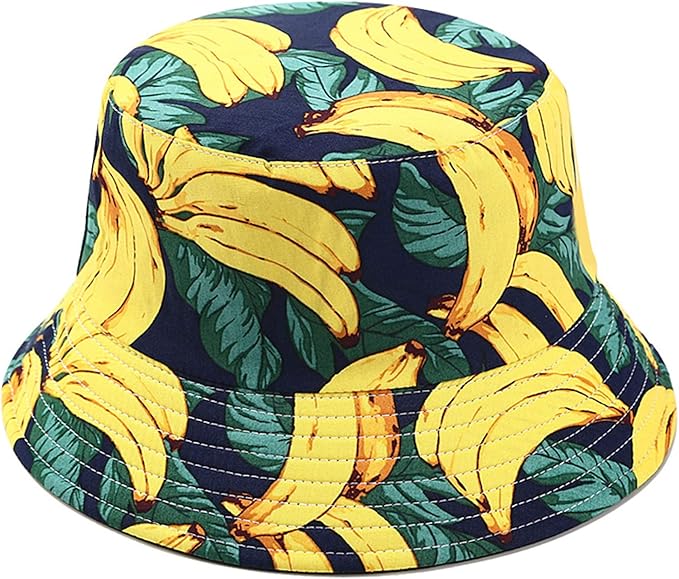 Mashiaoyi Unisex Print Double-Side-Wear Reversible Bucket Hat