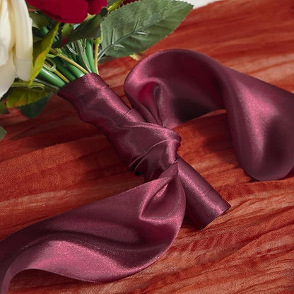 MEEDEE Burgundy Satin Ribbon Lux Double Faced Satin Ribbon 3 Inch Wide Christmas Ribbons by 10 Yards Burgundy Ribbons for Christmas Tree, Weddings, Flower Bouquet, Wreath Bow Making