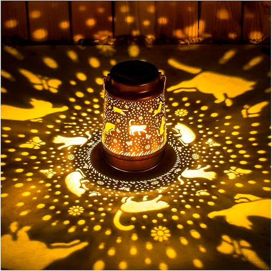Christmas Gifts for Women Cat Solar Lanterns Outdoor Waterproof Hanging Solar Lights Cat Gifts for Women Men Metal Decorative LED Cat Lanterns for Garden Decor,Yard,Patio,Lawn,Pathway,Landscape
