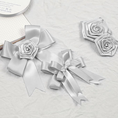 Silver Satin Ribbon, Double Faced 1 Inch X 50 Yards Silver Ribbon, Premium Satin Ribbon for Gift Wrapping, Crafts, Hair Bow Making, Sewing, Flower Bouquet, Wedding Party Decor