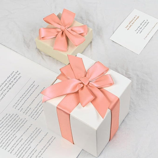 Peach Satin Ribbon, Double Faced 1 Inch X 50 Yards Peach Ribbon, Premium Satin Ribbons for Gift Wrapping, Crafts, Hair Bow Making, Sewing, Flower Bouquet, Wedding Party Decor