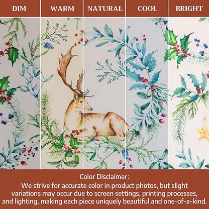 Maison d' Hermine Table Runner 100% Cotton Double Layer Table Runners 72 inches Long for Thanksgiving Christmas Decorations Home Kitchen Dining Party Wedding (Holly Time, 14.5" x 72")