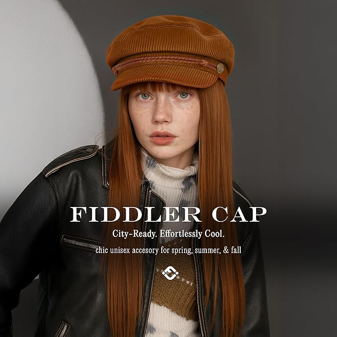 Funky Junque Newsboy Hat for Women – Trendy Greek Fisherman Cap, Classic Women's Baker Boy Newsies Hat, Ladies Fashion Caps