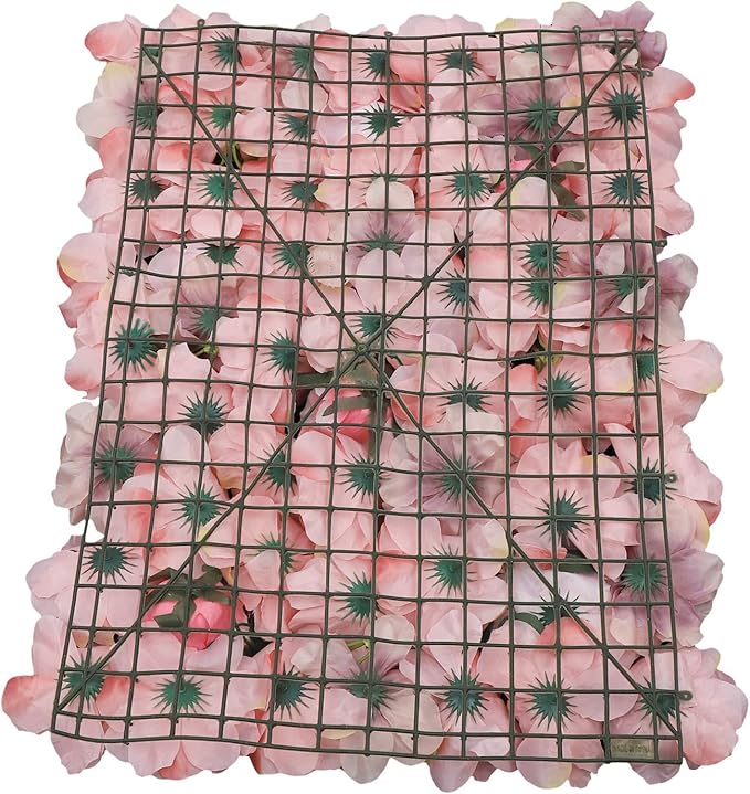 LOYALHEARTDY 12 Pack Artificial Flower Wall Panels 24" x 16" Flower Wall Panel Wall Backdrop Faux Hydrangea and Rose Flower Backdrop Panels for Flower Wall Decor Wedding Party Event Decoration