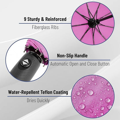 Mr. Pen- Windproof Travel Umbrella, Automatic Umbrellas for Rain, Compact