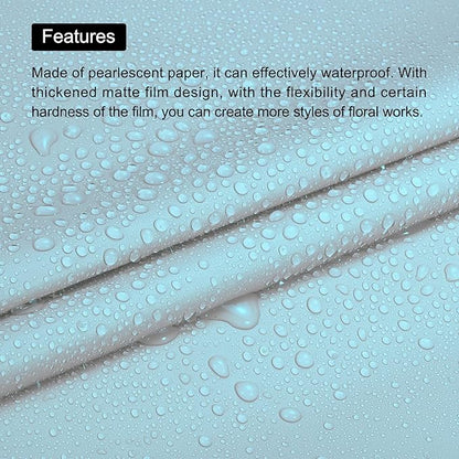 MECCANIXITY 20 Pcs Flower Wrapping Paper 22.8x22.8 Inch Waterproof Florists Wrapping Paper for Florist Bouquet Supplies, DIY Crafts, Gift/Gift Box Packaging Blue