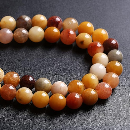 12MM 32PCS Natural Stone Golden Thread Jade Crystal Loose Beads for Jewelry Making DIY Bracelet Necklace 1 Strand 15’’