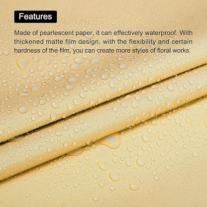MECCANIXITY 20 Pcs Flower Wrapping Paper 22.8x22.8 Inch Waterproof Florists Wrapping Paper for Florist Bouquet Supplies, DIY Crafts, Gift/Gift Box Packaging Cream