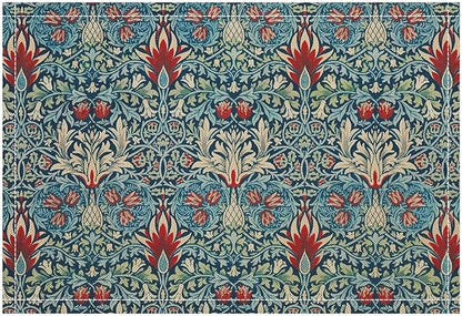 Vintage Flower Placemats William Morris Rural Farmhouse Flowers Art Printed Dining Table Mats Set of 4 for Home Kitchen Holiday Picnic Party Decor 12x18in