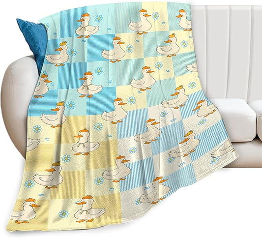 Funny Duck Blanket Cute Duck Throw Blanket Soft Cozy Fleece Fuzzy Stuffed Plush Flannel Gifts for Girls Women Boys Kids Adults 60"X80"