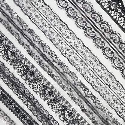 80 Yards Black Lace Trim Ribbon,8 Rolls Crochet Sewing Assorted Patterns Vintage Floral Lace Ribbons for Sewing DIY,Gift Wrap,Scrapbooking, Bridal Shower Wedding Decor, 10 Yards Each Roll