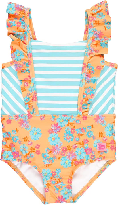 RuffleButts® Baby/Toddler Girls Ruffle Strap One Piece Swimsuit w/UPF 50+ Sun Protection