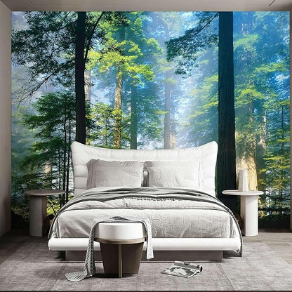 Forest Landscape Wall murals Woodland Tree Peel and Stick Wallpaper for Bedroom Living Room - 96"x137"