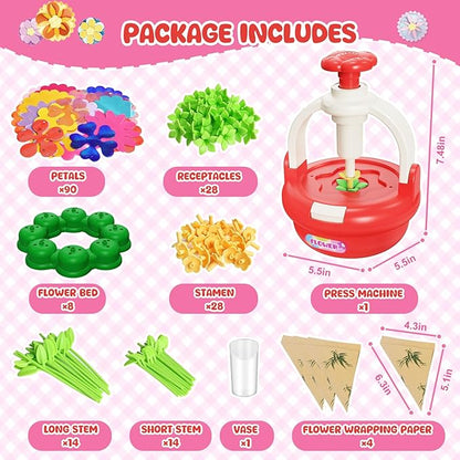 Craft Kits for Girls 4-8 Year Old, Christmas Gift for Grandkids, Arts and Crafts for Kids Ages 8-12 4-8 4-6, DIY Flower Making Kit for Kids, Birthday Gifts for Girls Toys Age 3 4 5 6 7 8 Year Old