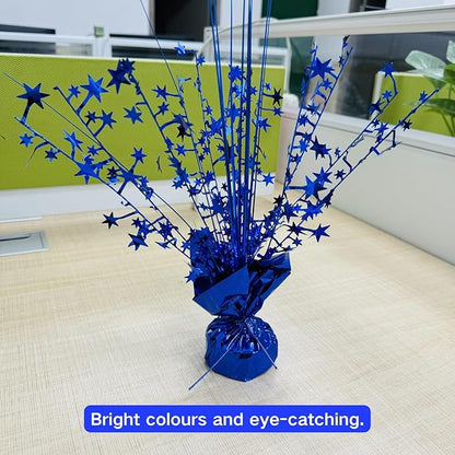 ALISSAR 4-Pack Glitter Blue Star Centerpieces-Table Decorations for Home Decor Birthday Wedding Anniversary Decor (Blue)