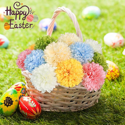 Tinsow 12 pcs Artificial Flowers Easter Faux Ball Chrysanthemum Bouquet Flowers Wedding Bouquet for Spring Home Garden Party Wedding Decoration (Mixed Color)