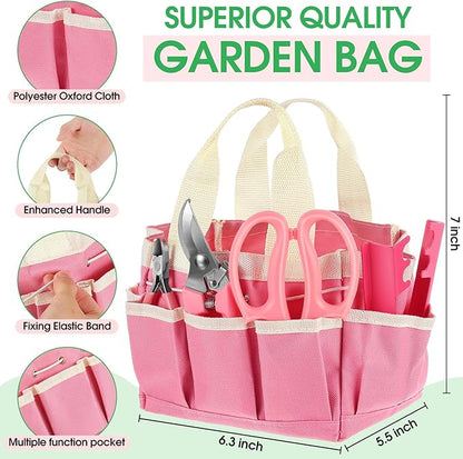 WILLBOND 207 Pcs Flower Arrangement Supplies Christmas Pink Florist Garden Tools Gift Kit for Women Include Bag Thorn Remover Rose Stripper Outdoor Hand Tools Stem Pruning Shear Gloves Stem Wire Etc
