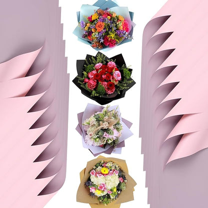 the florist Supply 20 Sheets Premium Flower Wrapping Paper | Waterproof Flower Wrapping Paper for Bouquets | Double Sided Floral Bouquet Sheets | DIY Gifts Colorblend Peony Haze
