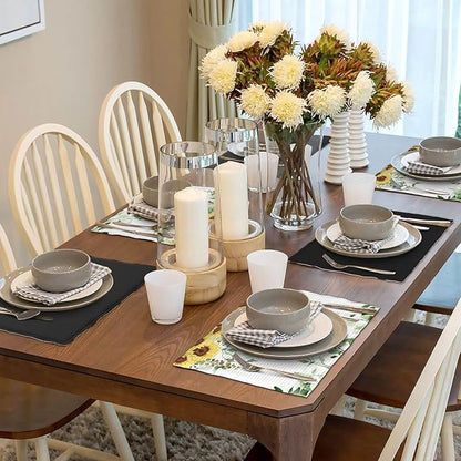 Sunflower Placemats Set of 4,Spring Summer Yellow Floral Flowers Rustic Vintage Dining Table Place Mats, Kitchen Decor Home Decoration 4 PCS, Style-13