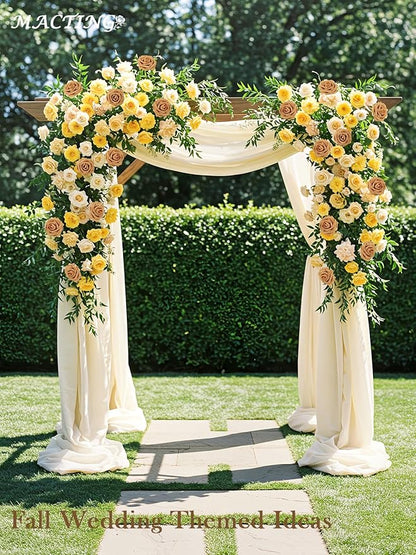 MACTING 30PCS Artificial Flower Roses Real Touch Fake Rose Flowers with Stem Foam Roses for DIY Wedding Bouquet Table Centerpieces Party Baby Shower Spring Home Valentines Day Decorations,Gold Yellow