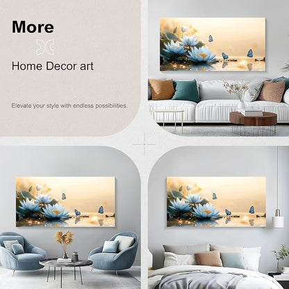 Iallbin Zen Stone Wall Art & Zen Wall Decor, sense of peace and natural beauty -for Yoga Meditation Room, Spa & Bathroom, Soft Hazy Dawn Art Deco Style, Ready to Hang, 58x29 Inches