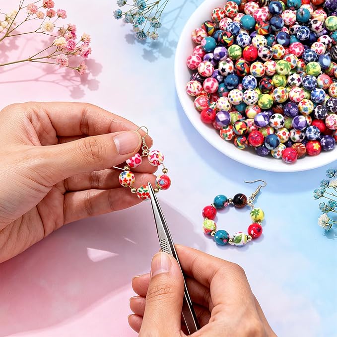 100 PCS 10mm Resin Beads Bulk for Bracelet Making Kit, Blue Round Loose Beads for Jewelry Earring Necklace Rings DIY Art Craft Projects Ornament Gifts