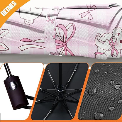 Small Compact Travel Automatic Folding Umbrella for Women, Portable Lightweight, Rain, Wind, UV Sun Shade
