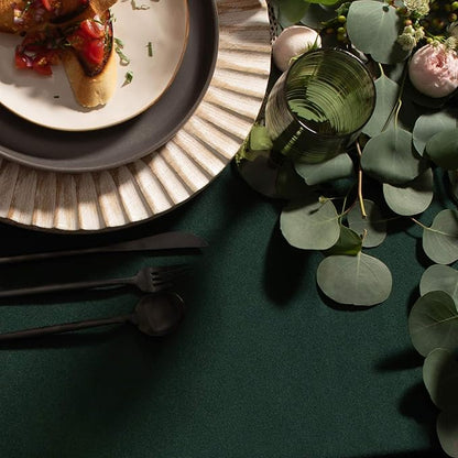 Gee Di Moda Rectangle Tablecloth - 60 x 126 Inch Hunter Green Table Cloth for 8 Foot Rectangle Table - Heavy Duty Washable Fabric - for 8 Ft Buffet Table, Holiday Party, Dinner, Wedding & Baby Shower
