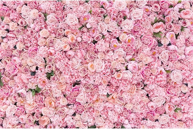 Roses Flowers Backdrop Valentine's Day Pink Rose Photography Background Floral Red Rose Backdrop for Birthday Wedding Baby Shower Anniversary for Various Floral Roses Backdrops Adults Props 15x10ft