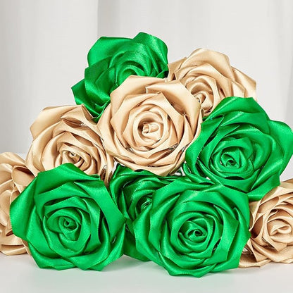 1-1/2 Inch Wide Emerald Green Satin Ribbon, 50 Yards Solid Polyester Fabric Ribbon for Roses Making, Gift Wrapping, Holiday Party Decor, Christmas, Wedding Decorations, Crafts, Bows