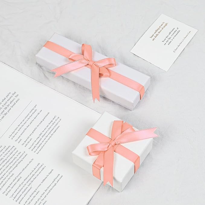 Peach Satin Ribbon, Double Faced 1/2 Inch X 50 Yards Peach Ribbon, Premium Satin Ribbons for Gift Wrapping, Crafts, Hair Bow Making, Sewing, Flower Bouquet, Wedding Party Decor