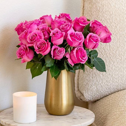BloomsyBox- Light Pink Roses -24 Long Stems, Long Lasting, Hand-Tied in Eco-friendly, Vase Not Included, Fresh Flowers for Delivery – Gift for Birthday, Anniversary,Congratulations, Wedding
