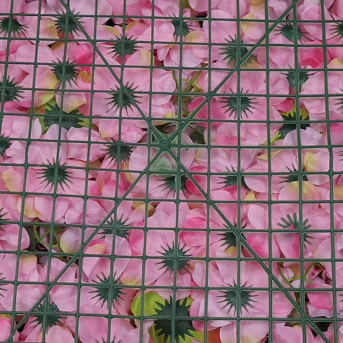 Gdrasuya10 6 Pcs Artificial Flower Wall Panels 3D Flower Background Panel for Wall, 60x40cm Wedding Flower Decorations Wall Silk Rose Panels for Party, Nail, Photo Areas, Stage Background (Pink)