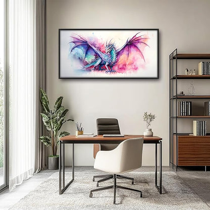 Framed Large Pictures Wall Art for Living Room, Dragon Oversized Wall Decor Dragon Canvas Print Painting Modern Extra Large Framed Artwork for Bedroom Office 60"x30"
