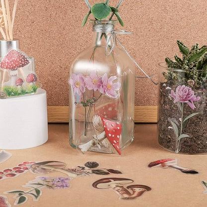 pengxiaomei 200 Pcs Floral Scrapbooking Vintage Stickers, Self-Adhesive Flowers Stickers for Journaling Card Making Scrapbook Style Wall Notebook Letters Window DIY (Mixed Style) Assorted, Multicolor