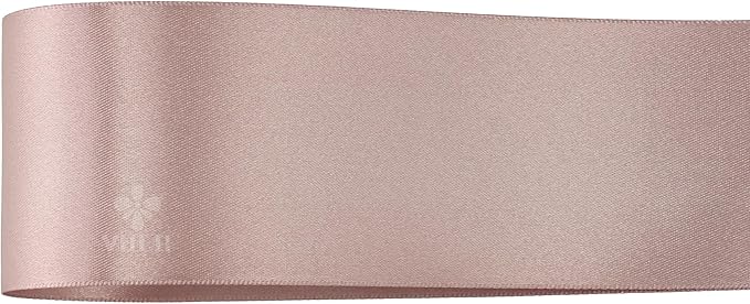 MEEDEE Dusty Rose Satin Ribbon 2 Inch Dusty Pink Ribbon Lux Double Faced Ribbons by 25 Yards Silk Satin Ribbons for Gift Wrapping, Weddings, Flower Bouquet, Holiday Decorating