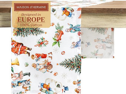 Maison d' Hermine Table Runner 100% Cotton Single Layer Table Runners 72 inches Long for Thanksgiving Christmas Decorations Home Kitchen Dining Party Wedding (Chromo, 14.5" x 72")
