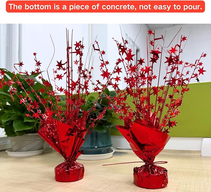 ALISSAR 2-Pack Glitter Red Centerpieces-Table Decorations for Home Decor Birthday Wedding Anniversary Decor (Red)