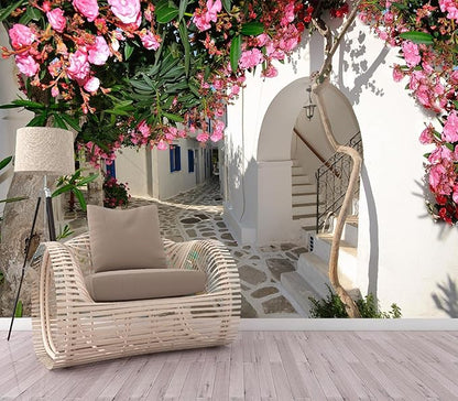 Eierme-Quiet Traditional Backstreet in Chora Town on Amorgos Island Cyclades Greece Peel and Stick 90" x 67"