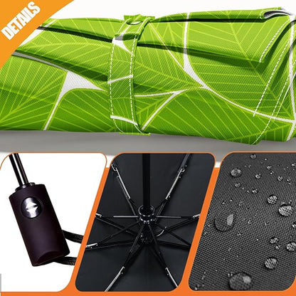 Small Compact Travel Automatic Folding Umbrella for Women, Portable Lightweight, Rain, Wind, UV Sun Shade