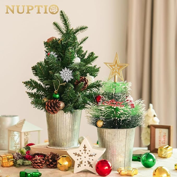 NUPTIO Rustic Galvanized Vases for Centerpiece: 12 Pcs 5" Small Ribbed Vases for Flowers Bulk Metal Bucket Planter Pots for Wedding Table Home Decor