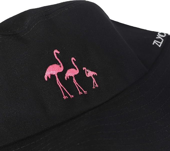 ZLYC Unisex Fashion Embroidered Bucket Hat Summer Fisherman Cap for Men Women
