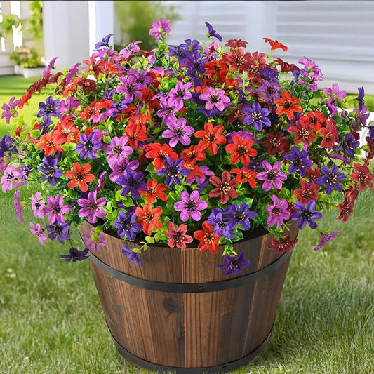Homsunny Artificial Mums Fake Flowers for Outdoors Decoration, 12 Bundles Faux Silk Daisy Plants UV Resistant for Outside Garden Front Door Porch Planter Patio Yard (Mix)