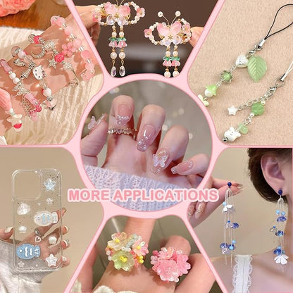 150-200Pcs Assorted Glass Beads for Jewelry Making Colorful Beads of Various Flower Butterfly Geometric Animal Bow Charms Crystal Loose Bead for Bracelet Necklace Earrings Pendant Crafts DIY