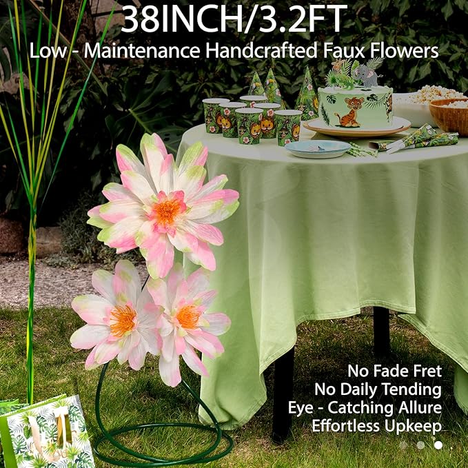 37.8" Big Daisy Fake Flowers for Decorations,3 Pcs Large Artificial Daisy Flower with Stand for Home Decor Garden,Hotel,Office,Photography Props,Wedding,Art Gallery,Shop Window Display(Pink)