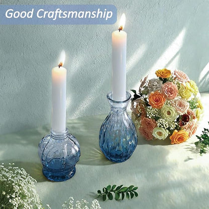 Glass Bud Vases Set of 36PCS, Small Flower Vases for Wedding Centerpiece Table Decoration, Vintage Vase in Bulk for Flower Arrangements, Mini Vase for Birthday Party, Festival Home Decor, Blue