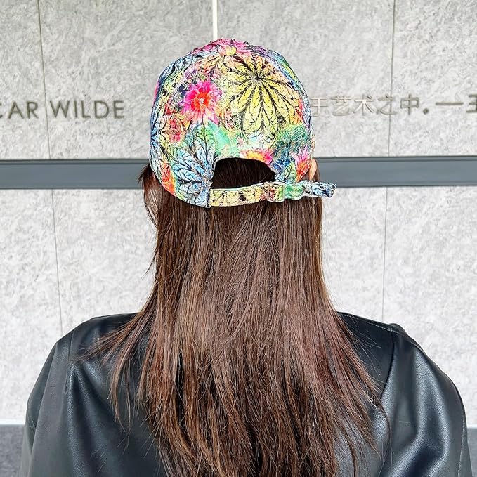 Bling Baseball Caps for Women, Rhinestone Summer Flower Baseball Hat, Adjustable Spring Fall Denim Sequin Jean Hat