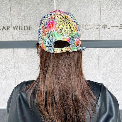 Bling Baseball Caps for Women, Rhinestone Summer Flower Baseball Hat, Adjustable Spring Fall Denim Sequin Jean Hat