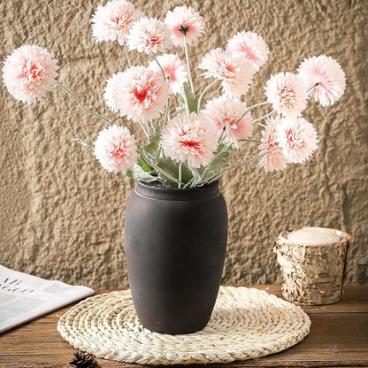Terracotta Rustic Vase, Farmhouse Decorative Vase Boho Decor, Ceramic Christmas Vases for Home Decor, Table, Living Room, Shelf Decoration, 8.2 Inch