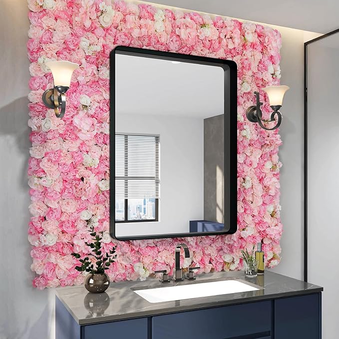 Flower Wall Backdrop 9pcs 16.5x16.5 Inch Flower Wall Decor Artificial Floral Wall Panel Ideal for Wedding Celebrations, Festive Party Birthday Backdrops and Elegant Home Decor